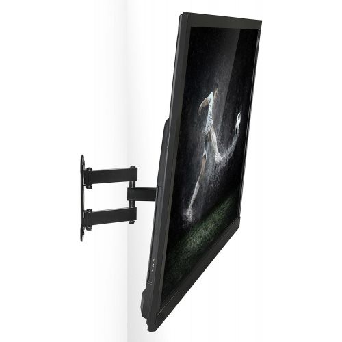  [아마존 핫딜] [아마존핫딜]Mount-It! Full Motion TV Wall Mount Corner Bracket, VESA 400 x 400 Compatible, Extending Arm Articulating, Swivel, Tilt Fits 32, 37, 40, 42, 47, 50 Inch TVs, 66 Lbs Capacity Black