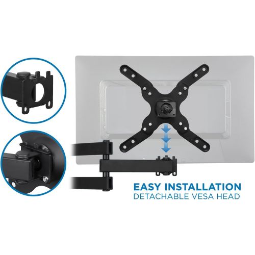  [아마존베스트]Mount-It! TV Wall Mount Monitor Bracket with Full Motion Articulating Tilt Arm, 15 Extension Arm Fits 17 19 20 22 23 24 26 27 28 29 30 32 35 37 39 42 47 LCD LED Displays up to VESA