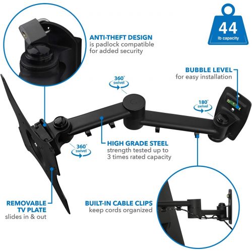  [아마존베스트]Mount-It! TV Wall Mount Bracket | Quick Release | Full Motion Swing Out Tilt Swivel | Articulating Arm for 13-42 Flat Screens and Monitors | VESA 75 to 200 | 44 Pound Capacity | RV