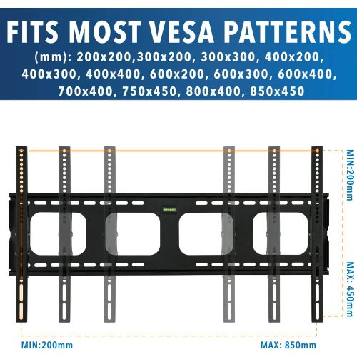  [아마존베스트]Mount-It! Tilting TV Wall Mount Bracket For Samsung Sony Vizio LG Panasonic TCL VESA 200x200 400x400 600x400 850x450 Compatible Premium Tilt 220 Lbs Capacity, Size 42-80 inch