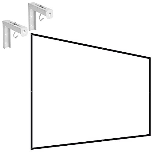  Mount-It! Projector Screen Wall Mount L-Brackets Wall Hanging Bracket for Home Projector and Movie Screens and Portable Home Theater Projector Screen [100], White