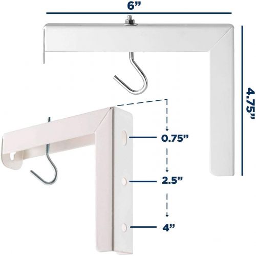  Mount-It! Projector Screen Wall Mount L-Brackets Wall Hanging Bracket for Home Projector and Movie Screens and Portable Home Theater Projector Screen [100], White