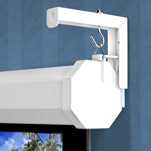  Mount-It! Projector Screen Wall Mount L-Brackets Wall Hanging Bracket for Home Projector and Movie Screens and Portable Home Theater Projector Screen [100], White