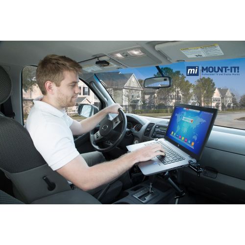  [아마존베스트]Mount-It! Laptop Vehicle Mount, No-Drill Computer Seat Mount, Full Motion Adjustable Design For Auto, Truck, Car, Van Use