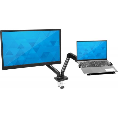  [아마존베스트]Mount-It! Laptop and Monitor Desk Stand - Full Motion Laptop Arm Stand - Ergonomic Adjustable Monitor Mount - VESA Monitor Desk Mount with Laptop Tray