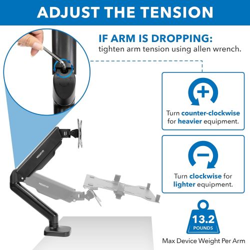  [아마존베스트]Mount-It! Laptop and Monitor Desk Stand - Full Motion Laptop Arm Stand - Ergonomic Adjustable Monitor Mount - VESA Monitor Desk Mount with Laptop Tray