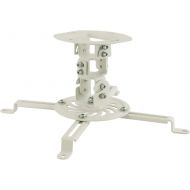 MOUNT-IT! Low Profile Projector Ceiling Mount [30 lbs Capacity] Universal Bracket 360 Full Motion Rotation with 30 Degree Tilt and Roll 6 Inches High (White Short)