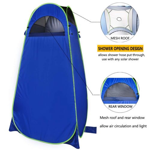  MountRhino 6.9ft Pop Up Changing Shower Tent，Portable UV Protection Privacy Shelter for Toilet Camping Beach Dressing Shower Cabana Bathroom with rainfly and Ground Sheet