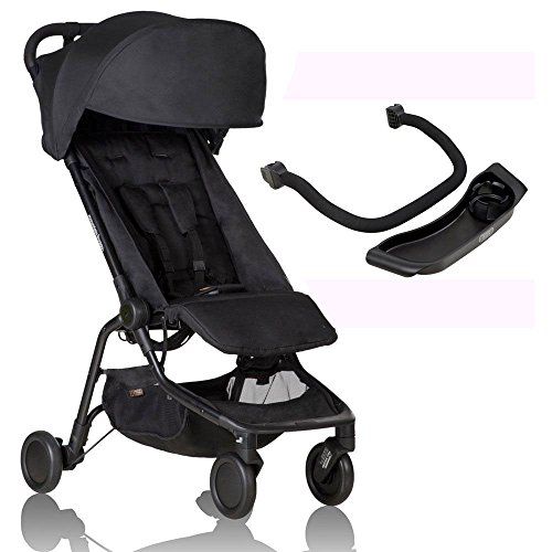  Mountain Buggy Nano 2 Stroller - Black with Nano Grab Bar and Food Tray