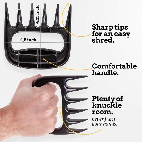  Mountain Grillers Bear Claws Meat Shredder for BBQ - Perfectly Shredded Meat, These Are The Meat Claws You Need - Best Pulled Pork Shredder Claw x 2 For Barbecue, Smoker, Grill (Black)