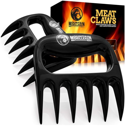  Mountain Grillers Bear Claws Meat Shredder for BBQ - Perfectly Shredded Meat, These Are The Meat Claws You Need - Best Pulled Pork Shredder Claw x 2 For Barbecue, Smoker, Grill (Black)