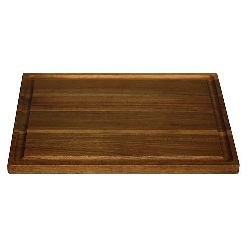  Mountain Woods FGA115 Organic Edge-Grain Hardwood Acacia Cutting, Juice Groove, Chopping Board for Meat, Cheese, and Vegetable Serving Tray, 15X12X0.75 Brown