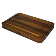 Mountain Woods FGAT18 Organic Edge-Grain Hardwood Acacia Cutting, Juice Groove, Best Kitchen Chopping Board for Meat, Cheese, and Vegetable Serving Tray, 18X12X1.5 Brown