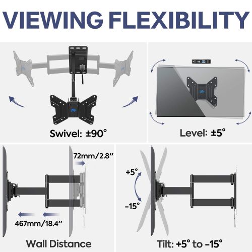  Mounting Dream Lockable RV TV Mount for 17-39 inch, Some up to 43 inch TV, RV Mount on Camper Motor Home Boat Truck, Full Motion Unique One Step Lock Design RV TV Wall Mount, 200mm