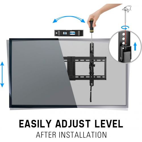  [아마존 핫딜] [아마존핫딜]Mounting Dream TV Wall Mount with Post Installation Leveling for Most 37-70 Flat-Panel TVs, Tilting TV Mount up to 132lbs, VESA 600x400mm, Low Profile TV Wall Mount Bracket Fits 16