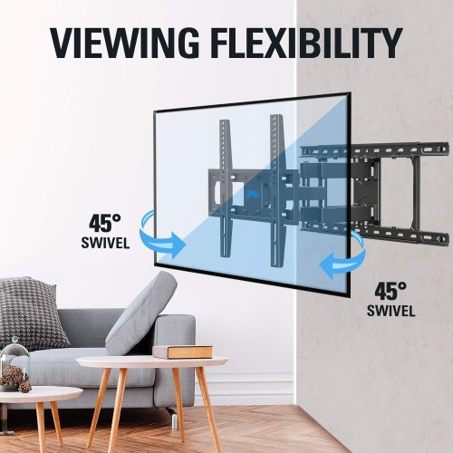  [아마존 핫딜] Mounting Dream TV Mount Full Motion TV Wall Mounts for 26-55 Inch Flat Screen TV, Wall Mount TV Bracket with Dual Arms, Max VESA 400x400mm and 99 LBS, Fits 16, 18, 24 Studs MD2380-