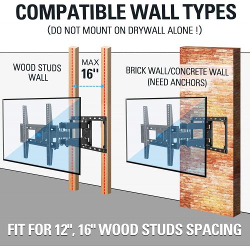  [아마존베스트]Mounting Dream TV Wall Mounts TV Bracket for Most 32-55 Inch Flat Screen TV/ Mount Bracket, Full Motion TV Wall Mount with Swivel Articulating Dual Arms, Max VESA 400x400mm, 99 LBS