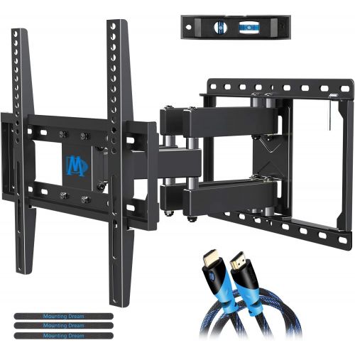  [아마존베스트]Mounting Dream TV Wall Mounts TV Bracket for Most 32-55 Inch Flat Screen TV/ Mount Bracket, Full Motion TV Wall Mount with Swivel Articulating Dual Arms, Max VESA 400x400mm, 99 LBS