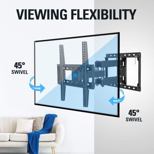  [아마존베스트]Mounting Dream TV Wall Mounts TV Bracket for Most 32-55 Inch Flat Screen TV/ Mount Bracket, Full Motion TV Wall Mount with Swivel Articulating Dual Arms, Max VESA 400x400mm, 99 LBS