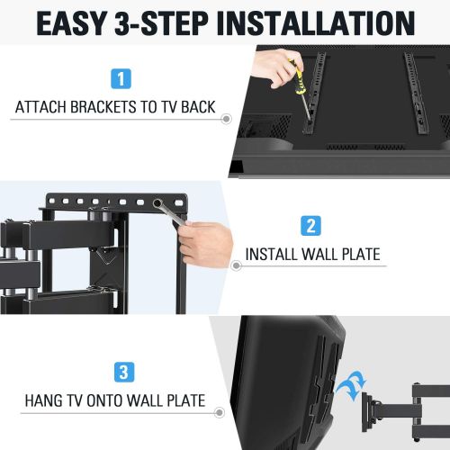  [아마존베스트]Mounting Dream TV Wall Mounts TV Bracket for Most 32-55 Inch Flat Screen TV/ Mount Bracket, Full Motion TV Wall Mount with Swivel Articulating Dual Arms, Max VESA 400x400mm, 99 LBS