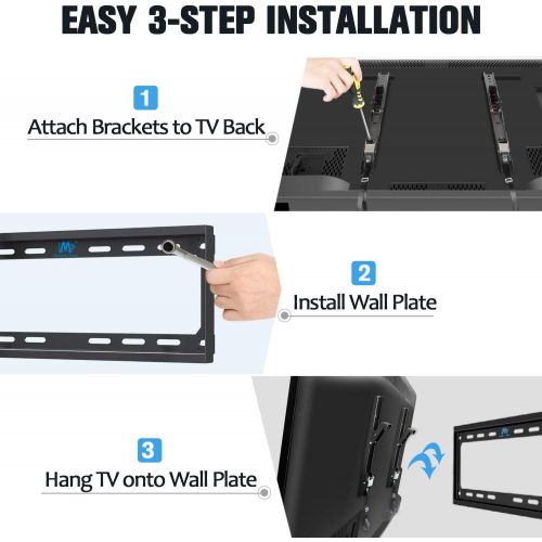  [아마존베스트]Mounting Dream TV Wall Mounts Tilting Bracket for 26-55 Inch LED, LCD TVs up to VESA 400 x 400mm and 88 LBS Loading Capacity, TV Mount with Unique Strap Design for Easily Lock and