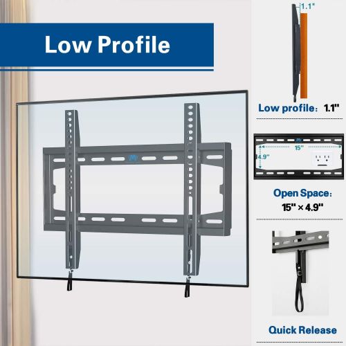  [아마존베스트]Mounting Dream TV Mount Fixed for 32-55 Inch LED, LCD and Plasma TV, TV Wall Mount Bracket up to VESA 400x400mm and 100 LBS Loading Capacity, Low Profile and Space Saving by Mounti