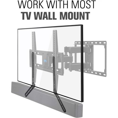  [아마존베스트]Mounting Dream Soundbar Mount Sound Bar TV Bracket for Mounting Above or Under TV Fits Most of Sound Bars Up to 22 Lbs, with Detachable Long and Short Extension Plates MD5420