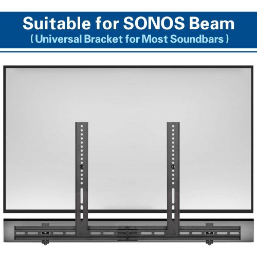  [아마존베스트]Mounting Dream Universal Soundbar Mount for SONOS Beam, Sound Bar Bracket for Soundbar with Holes/Without Holes, Non-Slip Base Holder Extends 3.4 to 6.1, Safe and Easy to Install M