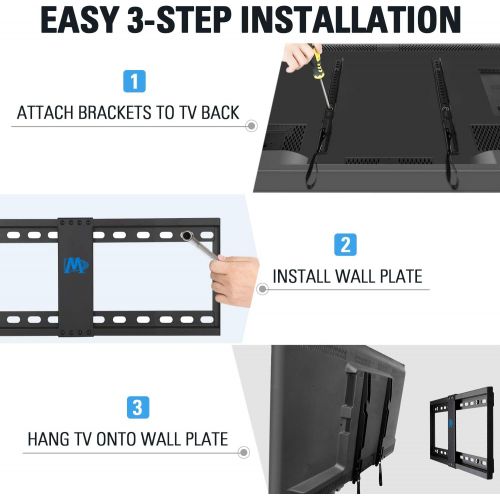  [아마존베스트]Mounting Dream TV Mount Fixed for Most 42-70 Inch Flat Screen TVs , TV Wall Mount Bracket up to VESA 600 x 400mm and 132 lbs - Fits 16/18/24 Studs - Low Profile and Space Saving MD