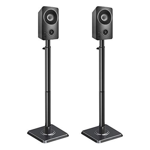  Mounting Dream Speaker Stands - Height Adjustable Speaker Stand for Vizio, Polk, JBL, Sony, Speaker Stands Pair with Wire Management (Holds up to11LBS Per Stand)