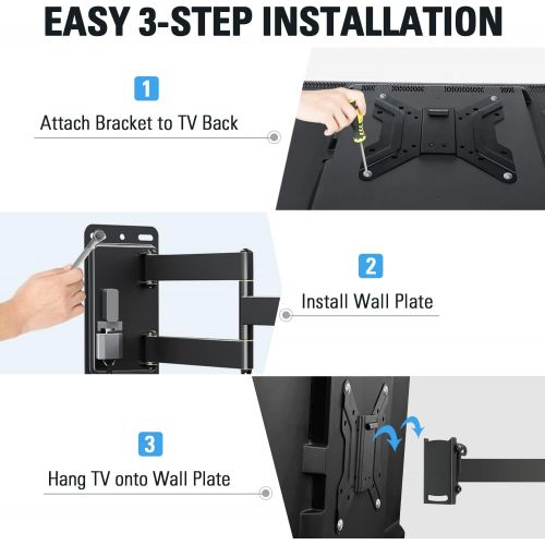  Mounting Dream UL Listed Lockable RV TV Mount for Most 17-43 inch TV, RV Mount for Camper Trailer Motor Home Boat Truck, Full Motion Unique One Step Lock RV TV Wall Mount, VESA 200