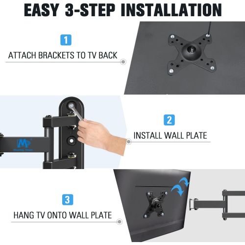  [아마존베스트]Mounting Dream Full Motion Monitor Wall Mount TV Bracket for 10-26 Inch LED, LCD Flat Screen TV and Monitor, TV Mount with Swivel Articulating Arm, Monitor Mount Up to VESA 100x100