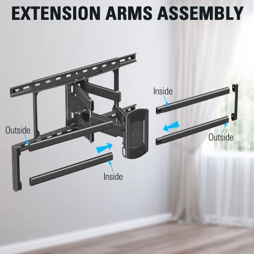  [아마존베스트]Mounting Dream Full Motion TV Mount for Most 42-70 Inch TVs, Adjustable TV Mount Swivel and Tilt with Articulating Dual Arms, Loading 100 lbs, Max VESA 600x400mm, Fits 16, 18, 24 S