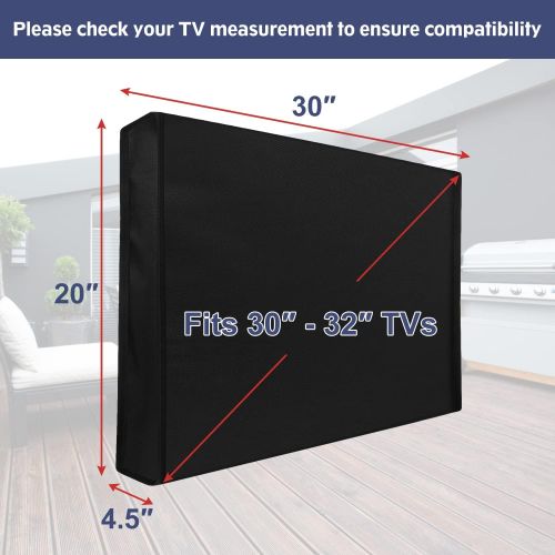  [아마존베스트]Mounting Dream Outdoor TV Cover Weatherproof with Bottom Cover for 30-32 inch TV, Waterproof and Dustproof TV Screen Protectors with Remote Control Pocket for Outside LED, LCD, OLE