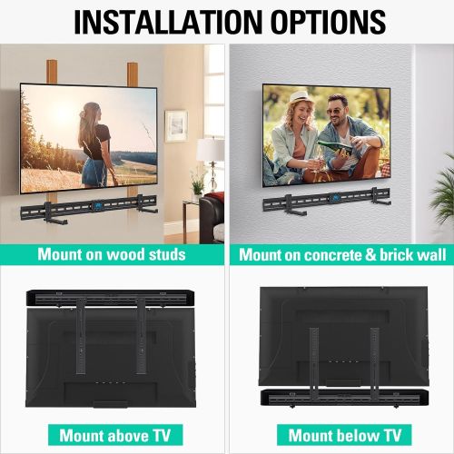  Mounting Dream Soundbar Mount Sound Bar TV Bracket, Sound Bar Bracket for Soundbar with Holes/Without Holes, Non-Slip Base Holder Extends 3.4 to 6.1, Safe and Easy to Install MD542
