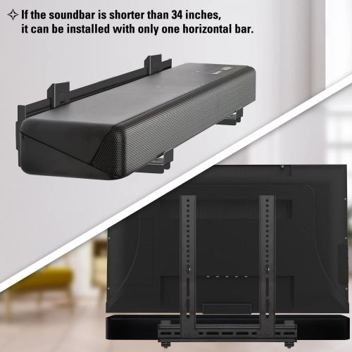  Mounting Dream Soundbar Mount Sound Bar TV Bracket, Sound Bar Bracket for Soundbar with Holes/Without Holes, Non-Slip Base Holder Extends 3.4 to 6.1, Safe and Easy to Install MD542