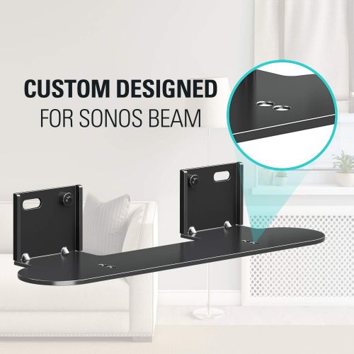  Mounting Dream Soundbar Mount with Easy Access Design for SONOS Beam, SoundBar Bracket with Sliding Block Fits TV up to VESA 600x400mm, Compatible with The Beam Constructed of Duty