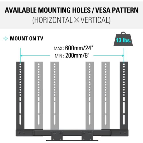  Mounting Dream Soundbar Mount with Easy Access Design for SONOS Beam, SoundBar Bracket with Sliding Block Fits TV up to VESA 600x400mm, Compatible with The Beam Constructed of Duty