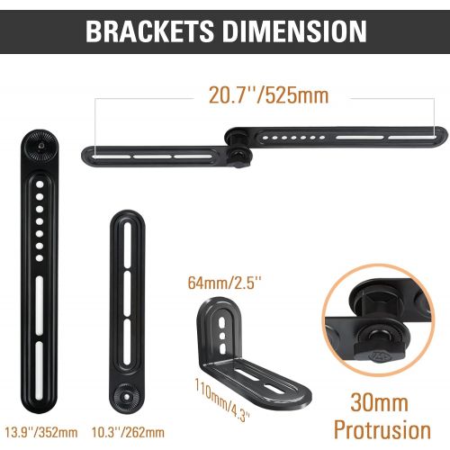 Mounting Dream Soundbar Bracket Sound Bar TV Mount Designed for TVs with Protruded Bottom on Back - Holds Up to 15 lbs - with Adjustable Arm and L-Shaped Bracket for Mounting Above