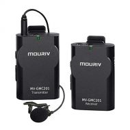 Mouriv Newest MOURIV MV-GMC201 2.4G Universal Lavalier Wireless Microphone System Lapel Mic with Real-time Monitor for DSLR Camera, Camcorder, IOS iPhone, Android Smartphone Phone, Tablet