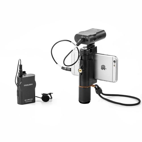  Mouriv MV-GMC201 Wireless Lavalier Microphone System Compatible withiPhone 8 8 Plus 7 7 Plus 6 6sSmartphone,Canon 6D 600DNikon D800 D3300Sony A6 A9DSLRGoPro Hero4 Hero3 Hero3