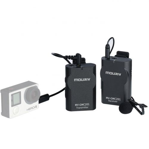  Mouriv MV-GMC201 Wireless Lavalier Microphone System Compatible withiPhone 8 8 Plus 7 7 Plus 6 6sSmartphone,Canon 6D 600DNikon D800 D3300Sony A6 A9DSLRGoPro Hero4 Hero3 Hero3