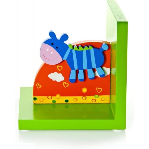  [아마존베스트]Mousehouse Gifts Cute Childrens Little Zebra Wooden Bookends for Kids Room or Nursery