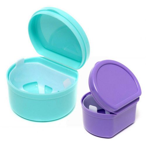  Mouthguards Orthodontic Mouth Guard Denture Retainer Box Dental Storage Container Portable,LightBlue,10Pcs