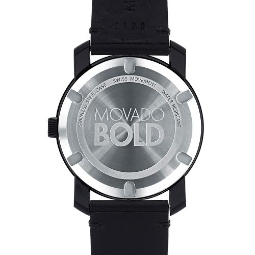  Movado BOLD Large Black TR90 and Stainless Steel Watch, 42mm