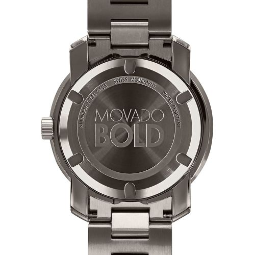  Movado BOLD Ion Plated Gunmetal Gray Stainless Steel Watch, 42.5mm