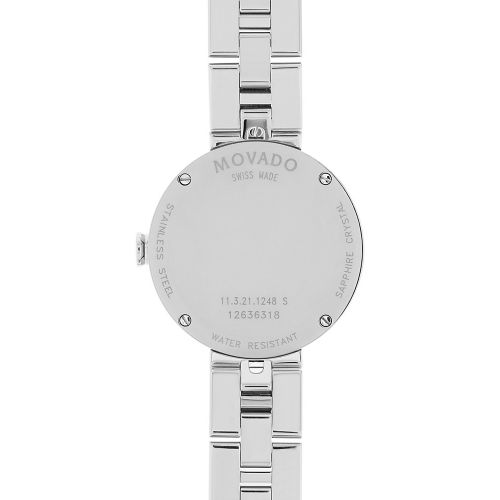  Movado Sapphire Stainless Steel Watch with Diamonds, 28mm