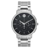 Movado TC Mens 0606886 Black Dial and Silver-Tone Stainless Steel Strap Watch by Movado