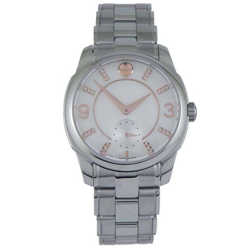  Movado Womens White Mother of Pearl Diamond-Accented Watch by Movado