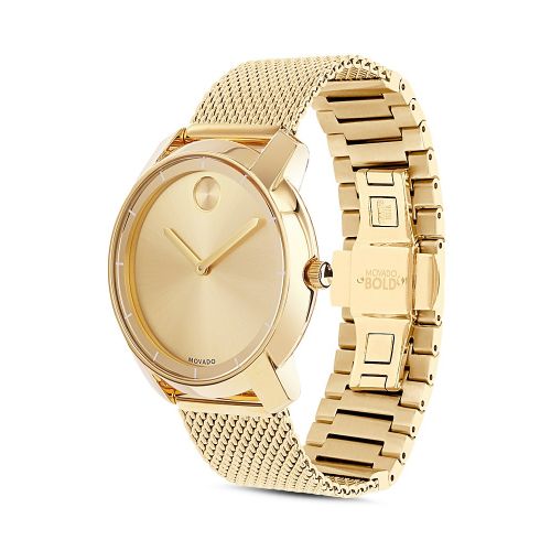  Movado BOLD Mid Size Yellow Gold Ion-Plated Watch, 36mm